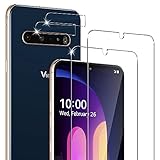 Cizerin [2+2 Pack] Tempered Glass Screen Protector for LG V60 ThinQ /5G / 5G UW - and Camera Lens Protector - Anti-fingerprint - Shatter Proof - (Not for The Dual Screen)