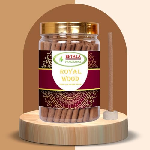 Image of Betala Fragrance Dhup Batti for Puja, 200 Gm Bamboo Less & Charcoal Free Dhoop Sticks for Pooja with Holder Stand (70-80 Stick) () | dhupkathi | | doopsticks | | doopam | (200 Gm) (Royal Woods)