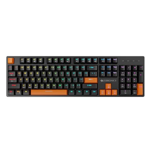Image of Zebronics Max Ninja 104W 100% Mechanical Keyboard, Tri-Mode Type-C Rechargeable, N-Key Rollover, Linear Red Switches, 1000Hz Polling Rate, 104 Keys, Advanced Windows Software, Win & Mac Support