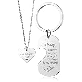 Superhero Keychain for Dad Heart Batman Necklace Gift for Daughter Son I Love You Father Birthday