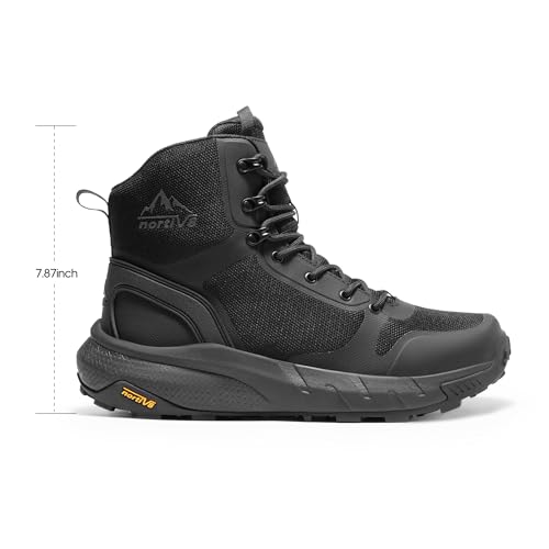 Image of NORTIV 8 Men's Military Tactical Boot Lightweight Comfortable Boots for Work All Day Side Zipper Motorcycle Combat Hiking Boots Metrostrike(8-9 Inches)
