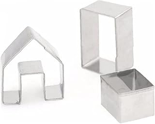 PULABO 3pcs Christmas Gingerbread House Biscuit Cutter Set Stainless Steel Cookie Convenient