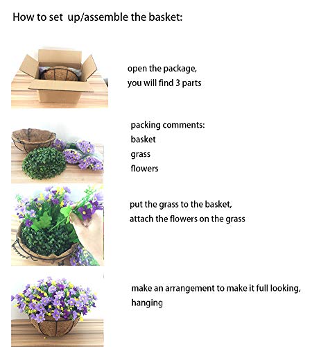 Lopkey Autumnal Artificial Daisy Flowers Outdoor Indoor Patio Lawn Garden Hanging Basket With Chain Flowerpot,10 Inch Yellow #TOP4