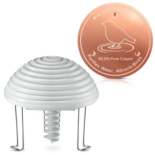 Hohean Bird Bath Water Circulator with 99.99% Pure Copper Disk, Battery Powered Birdbath Water Agitator for Safe, Clean Outdoor Birdbaths, Quiet & Waterproof All Season Use