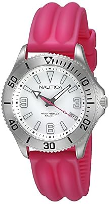Nautica A11531M Orologio da Polso, Quadrante Analogico da Donna, Cinturino in Silicone, Colore Rosa