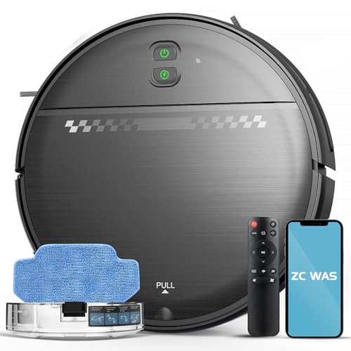 Image of Robot Vacuum and Mop Combo, 2 in 1 Robotic Vacuum Cleaner for Pet Hair, Low Profile Automatic Vacuum Cleaner for Hard Floor and Carpet with App /Voice /Remote Control, Anti-Fall /Anti-Bump, Auto Recharge