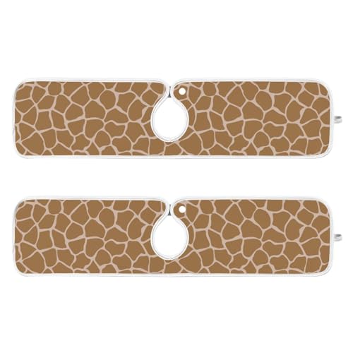 Eyanle 2 PCS Kitchen Sink Splash Guard 23.6 Inch Faucet Mat for Kitchen Sink Bathroom Sink Faucet Absorbing Drip Drain Mat Pad Microfiber Soft Washable Animal Prints