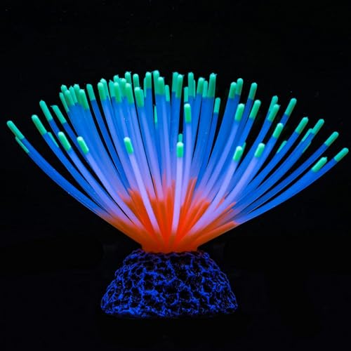 Image of Silicone Sea Urchin Glow Fish Tank Decorations, Aquarium Imitative Sea Urchin Ball Artificial Ornament with Glowing Effect for Aquarium Fish Tank Landscape Decoration (Green)