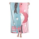 バスタオル 人気 タオル 富士山 鯉のぼり サクラ 鳥居 和風 ボディタオル ビーチタオル 大判 マイクロファイバー ふわふわ 吸水性優れ サイズ：80cm×130㎝ 家庭用 旅行 ホテル ジム 海 かわいい おしゃれ 高級