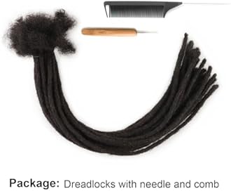 WacanDan 0.2cm Thickness 100% Human Hair Dreadlock Extensions for Men/Women 10 Inch 30 Strands Full Handmade Can be Dyed and Bleached Permanent Loc Extensions Human Hair Natural Black