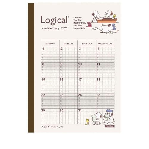 【2026年度版 手帳】 ナカバヤシ ロジカルダイアリー2026月間ノートタイプP／A5ピーナツ2 NS-A502-26PA2【PT1】のサムネイル
