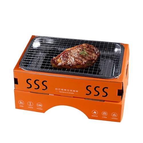 Edelstahl Tischgrill Holzkohle, tragbarer Grill | Tragbarer Grillrost aus Edelstahl für 1-3 Personen,Familientreffen Kochen Faltbarer Campinggrill für Hinterhof