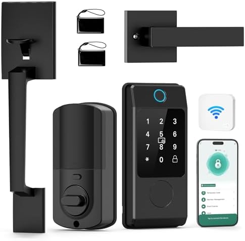 WiFi Front Door Lock Sets, Miuedo Keyless Entry Door Lock with Ke...