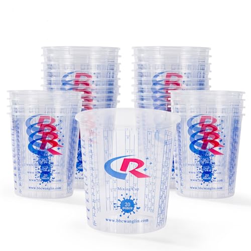 Juego de vasos medidores plásticos 20 oz con tapas 36 pcs miniatura 1