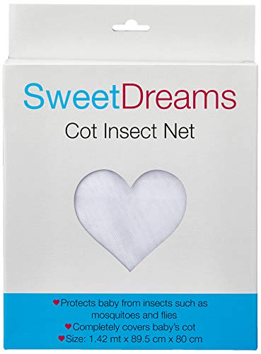 Sweet Dreams Cot Insect Net, White, 10 Count