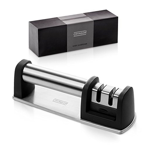 Kitchen Knife Sharpener by Crynson | Sturdy Stainless Steel Sharpening Tool for all types of Knifes