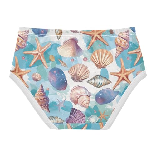 Wusikd Shells Sea Girls' Underwear Cotton Stars Girls Briefs Soft Toddler Underwear 2T2