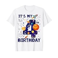 It's My 4th Birthday Boy Outer Space B-day Party Theme T-Shirt
