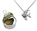 Pearlina Fish Necklace Cultured Wish Pearl Oyster Set Silver tone Plated Cage w/Stainless Steel Chain 18"