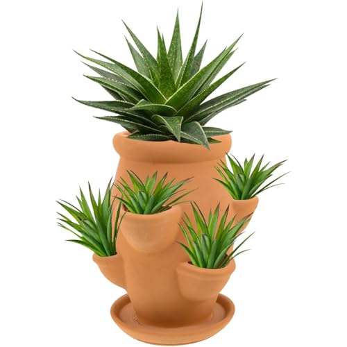 YIHANGG Maceta Torre de Fresas Ligera Maceta de Terracota para Suculentas, Orquídeas, Plantas Decorativas, Maceta Vertical para Jardinería en Balcones