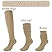 Slouch Socks Girls Cushioned Chunky Stacked Boot Socks Soft Knit Warm Long Athletic Knee High Sock Scrunch 10-14 Years Kids Youth 3 Pairs(Black+Khaki+Brown, L)