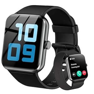 Baolubao Smart Watch for Men Women Answer/Make Call, 1.85″ Fitness Watch with SpO2 Heart Rate,Sleep Monitor,Step Counter,130+ Sports Modes/IP68 Waterproof Activity Trackers for iPhone Android,Black