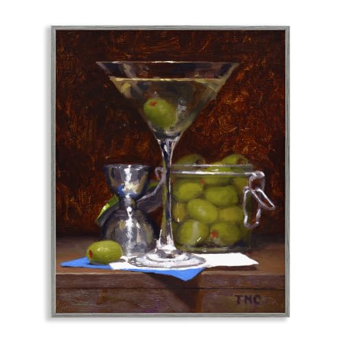 Olive Martini Still Life Cocktail Bar, 24 x 30 Inch Framed Giclée Print