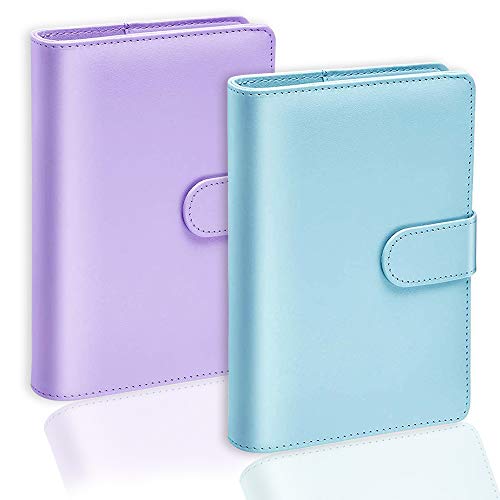 2 PCS A6 PU Leather Notebook Binder, Refillable Paper Binder, Loose Leaf Personal Planner Binder Cover with Magnetic Buckle (2 PCS)