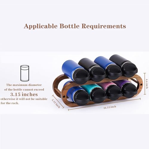 Wine Rack and Water Bottle Organizer 2 in 1 for Cabinet and Countertop (Acacia 2 Tier) - Image 4