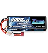 Zeee 2S Lipo Battery 6000mAh 80C 7.4V Hardcase Battery with Deans T Connector for 1/8 1/10 Scale ...