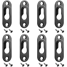 Hotop 40 Pieces Single Keyhole Picture Frame Hanger with 80 Pieces Screws Metal Keyhole Hanging Fasteners Brackets for Mirror Frame Cabinet, 43 x 16 mmBlack
