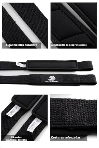 Fitgriff® Straps Gym - Correas Levantamiento de Pesas para Lifting, Gimnasio - Accesorios Fitness Mujer y Hombre - Imagen 6