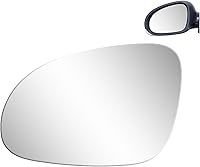 Vista 2 de BOOLEE Espejo de repuesto para VW Volkswagen R32 EOS GTI Rabbit Jetta Passat Driver lado izquierdo plano retrovisor con adhesivos
