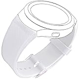 Gear S2 Watch Band,CoJerk Replacement Silicone Sport Watch Band Strap for Samsung Galaxy Gear S2 SM-R720 / SM-R730 Smart Watch Only (White Twill)
