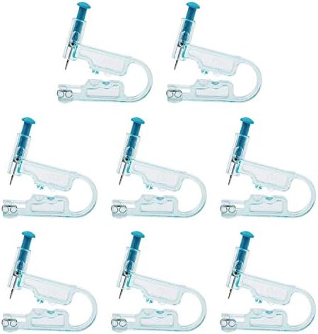 LOOCOO 8Pcs Painless Ear Piercing Gun,Disposable Healthy Sterile Piercing Tool,Blue Non-infection and Non-inflammation Ear Piercing Gun