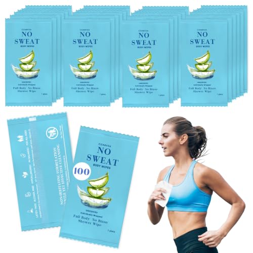 COARVXA Travel Body Wipes 100 pieces of Wipes And Travel deodorant Individually Wrap Skin For Female Male Teenagers Gym Backpacking Camping Homeless Supplies100