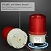 Industrial LED Rotating Strobe Warning Light, 24 VDC Sound & Light Alarm with Knob and Switch, 105-110 dB Volume Adjustable, Red Emergency Alarm Light for Indoor/Outdoor Use
