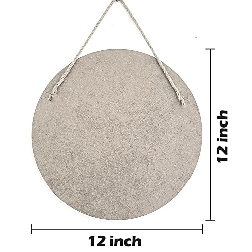 Caryongpee Grateful Thankful Blessed Sign For Front Door,Rustic Round Wooden Wreath,Farmhouse Front Door Front Porch Decor,New Home Housewarming Gift #TOP5