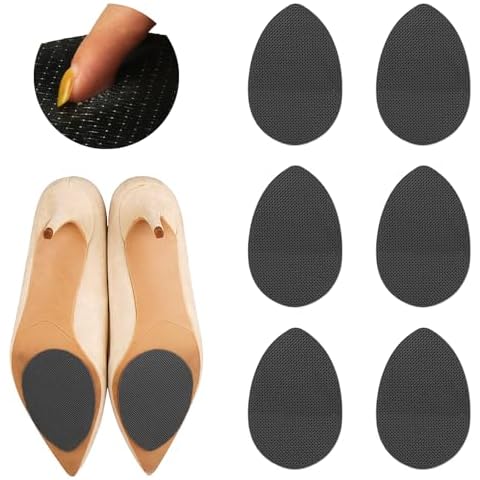Riootlnm Shoe Grips, Non-Slip Shoes Pads Adhesive Shoe Sole Protectors, Silicone Gel Shoe Grips on Bottom of Shoes, High Heel Noise Reduction for Women Men 3 Pairs (Black) Cover