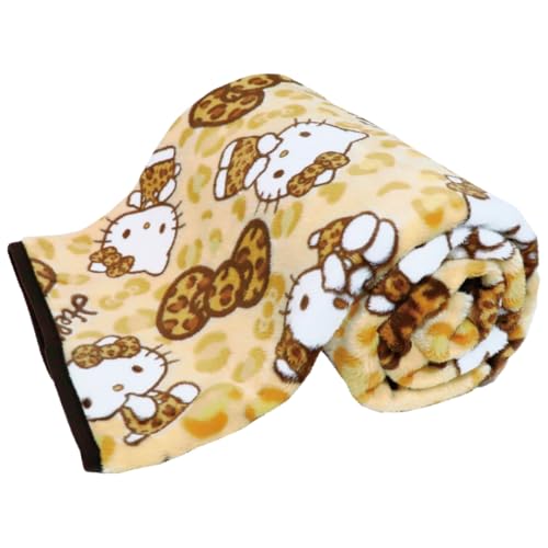 サンリオ ハローキティ ヒョウ柄 マイヤー ハーフケット ブランケット M サイズ 100×140cm キャラクター 大判 大きめ 可愛い かわいい おしゃれ 冬 コンパクト 携帯 ふわふわ 冬用 洗える