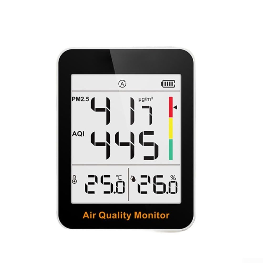 Luftqualitätsmesser Mit Digitalem Display Für Temperatur Und Feuchtigkeit, PM2.5 Sensor Mit Dreifarben-Anzeige, Smart & Energiesparmodus, Magnetische Rückseite Für Wohnzimmer Büro Kinderzimmer (S1UP)