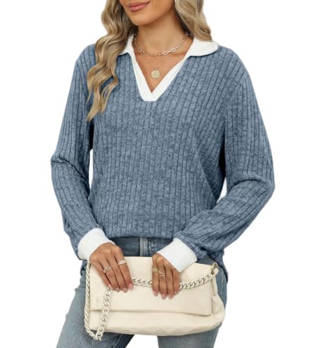 Womens Long Sleeve Shirts Fashion Fall Tops Blouses Sweater Dressy Business Casual Outfits4