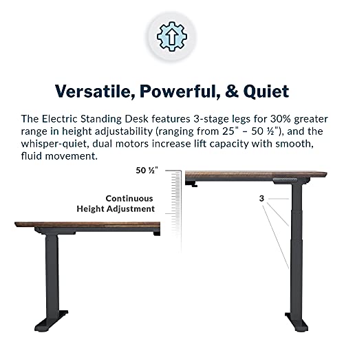Vari Electric Standing Desk 72" X 30" (Varidesk) - Electric Height Adjustable Desk - Standing Desk For Office Or Home - Adjustable Standing Desk - Powerful Dual Motor Sit Stand Desk - Reclaimed Wood #TOP2
