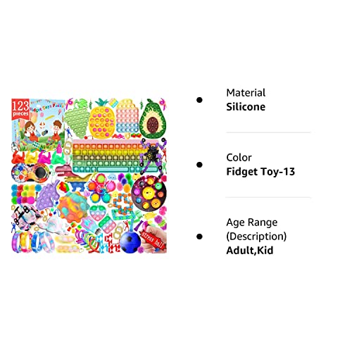 120 Pcs Fidget Toy Pack Fidget Pack Anti-Anxiety Tools,Pop Mini Fidget Block Set Stress Relief Toys For Adults Kids Party Favors,Fidget Toy Packs With Stress Balls Fidget Spinners Fidgets Sensory Toy #TOP6
