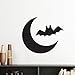 Moon bat Happy Halloween paura silhouette adesivo rimovibile Wall Art decalcomanie murale fai da te per camera decalcomania 30cm Allegro