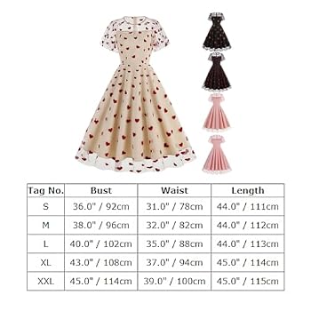 IWEMEK Valentine's Day Dress - Heart Print Tulle Prom Dress With Illusion Sleeves