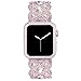 VIQIV Bling Protective Face Bumper Case Cover for Compatible with Apple Watch 38mm 42mm 40mm 44mm, Crystal Diamond Plate Frame Compatible with Apple iWatch Series 4 3 2 1 Rose Pink