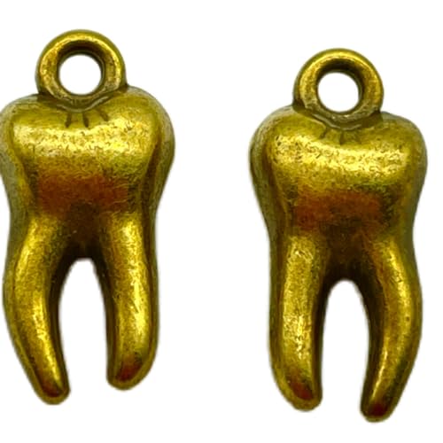 25PC Antique Bronze Tooth Charms Pendants for Jewelry Bracelet Necklace