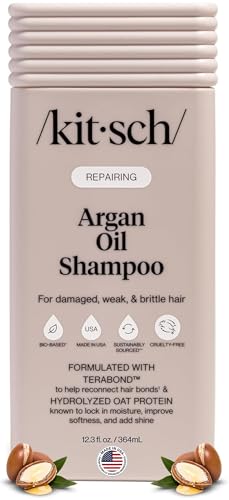 Kitsch Argan Oil Shampoo for Hair Growth – Repairing Hair Shampoo for Women & Men with Terabond™ – Hydrating Hair Care w/Oat Protein – Paraben, Phthalates, Silicone & Sulfate Free Shampoo - 12.3 oz