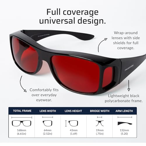 Image of TrueDark by Dave Asprey | Twilights Red Lenses Block 99% Blue, Green & Violet Light for Night Use